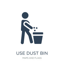 Use Dust Bin Icon Vector On White Background, Use Dust Bin Trend