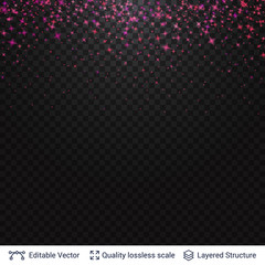 Wall Mural - Border of romantic pink stars blurred in motion.