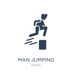 Wall Mural - man jumping icon vector on white background, man jumping trendy