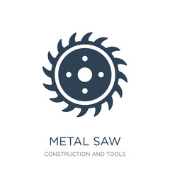 Poster - metal saw icon vector on white background, metal saw trendy fill