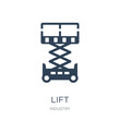 lift icon vector on white background, lift trendy filled icons f