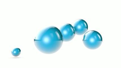 Poster - 3D animation of many balls.
