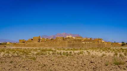 Wall Mural - Ancient city of Yazd and Sar Yazd Fortress in Iran