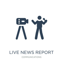 Wall Mural - live news report icon vector on white background, live news repo