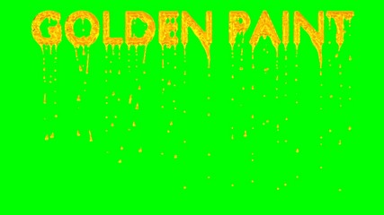 animated dripping a lot of gold paint or pigment or ink or melted gold from all caps text golden pai