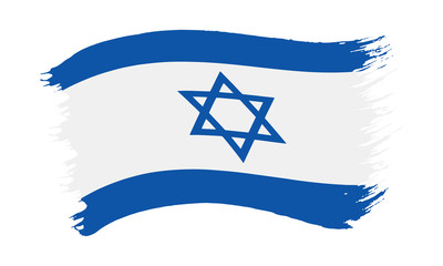 Wall Mural - Brushstroke painted flag of Israel