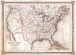 1852, Duvotenay Map of the United States, Gold Rush