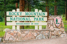 Entrance Sign To Rocky Mountain National Park, Colorado