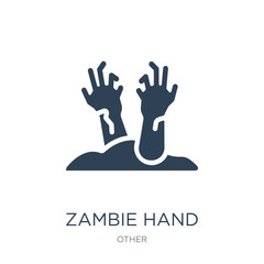 Sticker - zambie hand icon vector on white background, zambie hand trendy