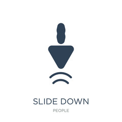 slide down icon vector on white background, slide down trendy filled icons from People collection, slide down vector illustration