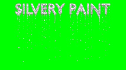 animated dripping a lot of silver paint or ink or liquid metal from all caps text silvery paint. liq