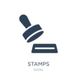 stamps icon vector on white background, stamps trendy filled icons from Social collection, stamps vector illustration