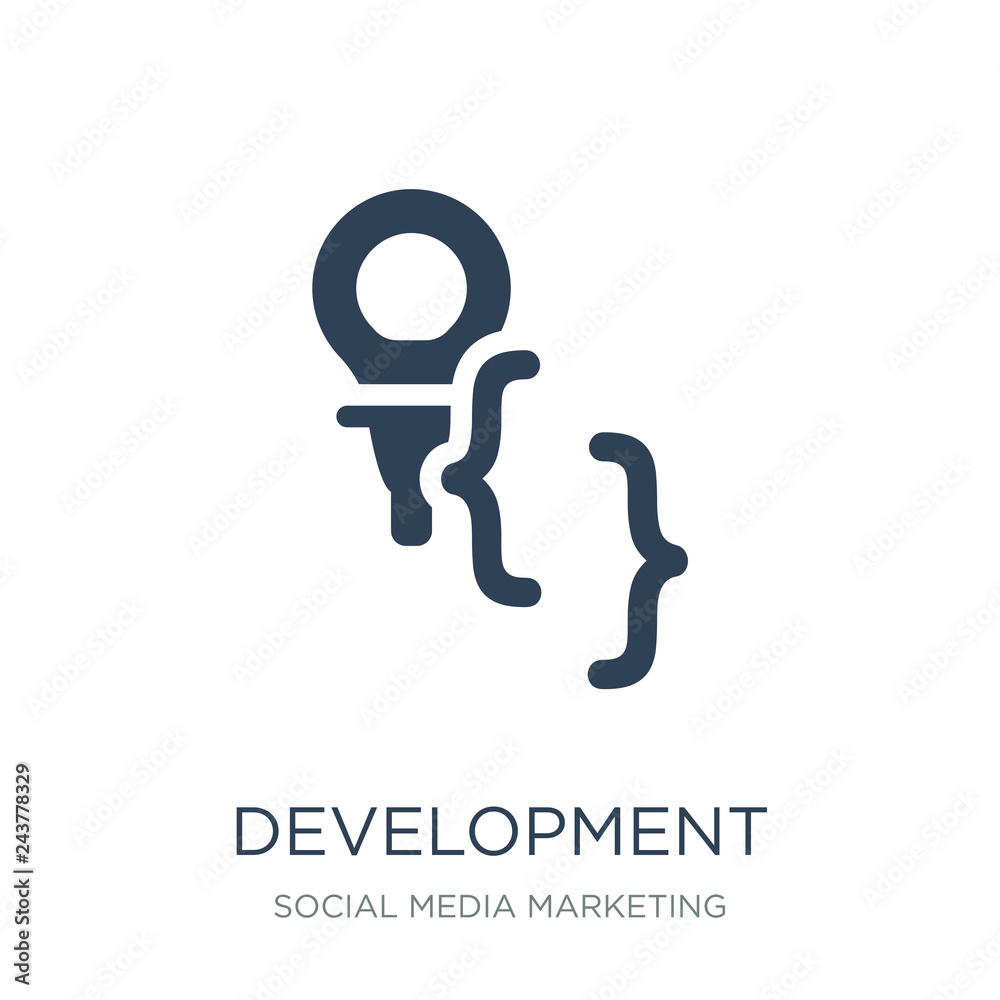 development icon vector on white background, development trendy filled ...