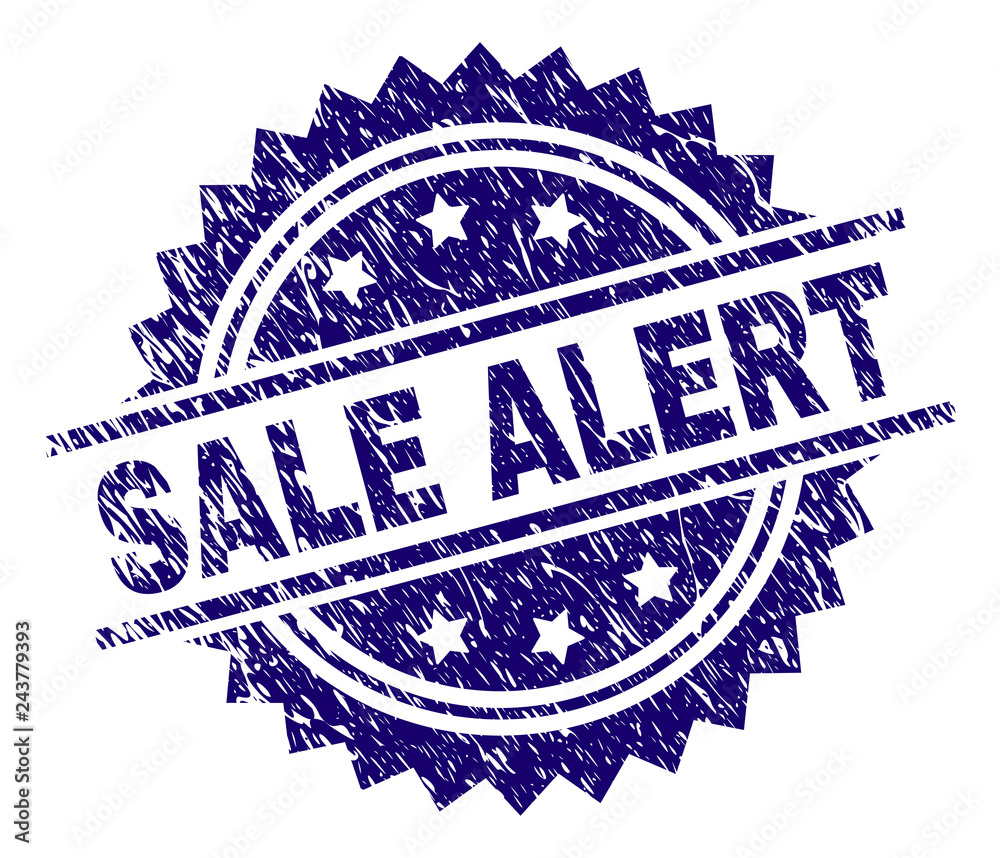 SALE ALERT stamp seal watermark with distress style. Blue  display picture 3