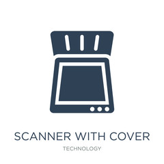 Sticker - scanner with cover icon vector on white background, scanner with cover trendy filled icons from Technology collection, scanner with cover vector illustration