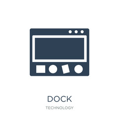 Wall Mural - dock icon vector on white background, dock trendy filled icons from Technology collection, dock vector illustration