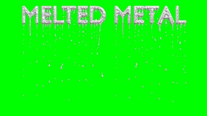 animated dripping a lot of silver paint or ink or liquid metal from all caps text melted metal. liqu