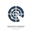 radar sweep icon vector on white background, radar sweep trendy filled icons from Technology collection, radar sweep vector illustration