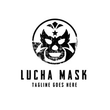 Lucha Mask Logo Concept. Creative Minimal Design Template. Symbol For Corporate Business Identity. Creative Vector Element