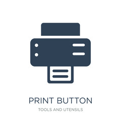 Sticker - print button icon vector on white background, print button trendy filled icons from Tools and utensils collection, print button vector illustration