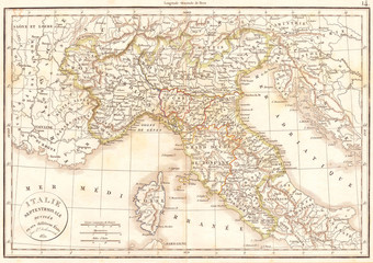 Wall Mural - 1832, Delamarche Map of Northern Italy and Corsica