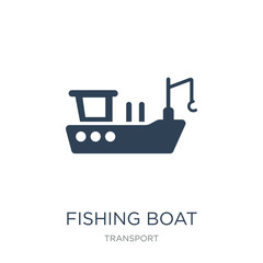 Wall Mural - fishing boat icon vector on white background, fishing boat trendy filled icons from Transport collection, fishing boat vector illustration