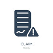claim icon vector on white background, claim trendy filled icons from Travel collection, claim vector illustration