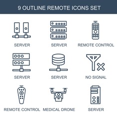 Fototapete - 9 remote icons