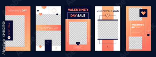 Modern Flat Valentine S Day Instagram Stories Template In Trendy