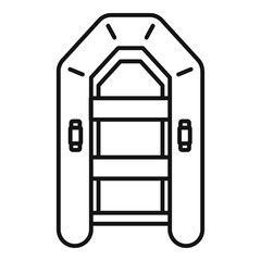 Poster - rubber inflatable boat icon. outline rubber inflatable boat vector icon for web design isolated on w