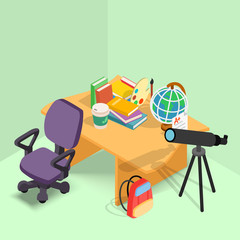 Poster - Instructional concept banner. Isometric banner of instructional vector concept for web, giftcard and postcard