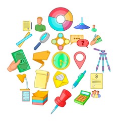 Poster - Coworking space icons set. Cartoon set of 25 coworking space vector icons for web isolated on white background