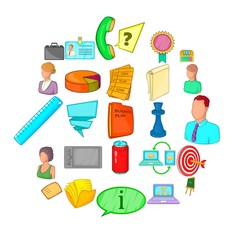Poster - Place for work icons set. Cartoon set of 25 place for work vector icons for web isolated on white background