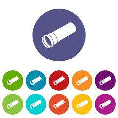 Poster - plastic pipe icons color set vector for any web design on white background