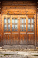 Wall Mural - Close up traditional Chinese style wooden door