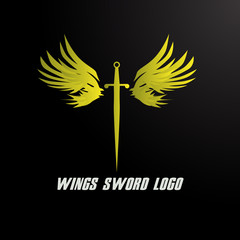 Sticker - sword and wings logo icon