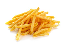 Pile Of French Fries On A White Background