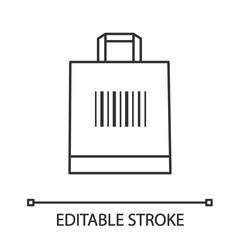 Sticker - Shopping bag with barcode linear icon