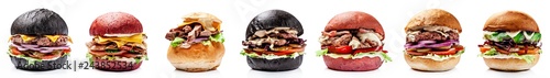 Fotomural American burgers from black, red bread