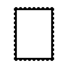 Blank postage stamp. Clean postage stamp template. Postage icon.