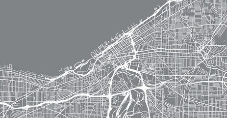 Poster - Urban vector city map of Cleveland, Ohio, United States of America