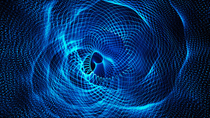 Poster - Color shine graphic. High virtual detail vision. 3d fiber. Light effect. Beautiful light flares. Glowing streaks dark background. 3D rendering.