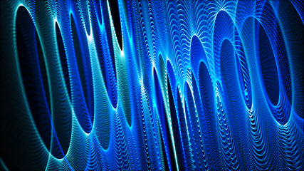 Poster - Color shine graphic. High virtual detail vision. 3d fiber. Light effect. Beautiful light flares. Glowing streaks dark background. 3D rendering.