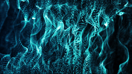 Poster - Color shine graphic. High virtual detail vision. 3d fiber. Light effect. Beautiful light flares. Glowing streaks dark background. 3D rendering.