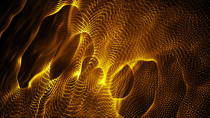 Poster - Color shine graphic. High virtual detail vision. 3d fiber. Light effect. Beautiful light flares. Glowing streaks dark background. 3D rendering.