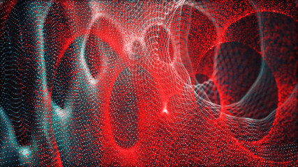 Poster - Color shine graphic. High virtual detail vision. 3d fiber. Light effect. Beautiful light flares. Glowing streaks dark background. 3D rendering.