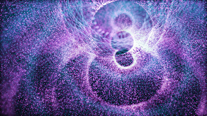 Poster - Color shine graphic. High virtual detail vision. 3d fiber. Light effect. Beautiful light flares. Glowing streaks dark background. 3D rendering.