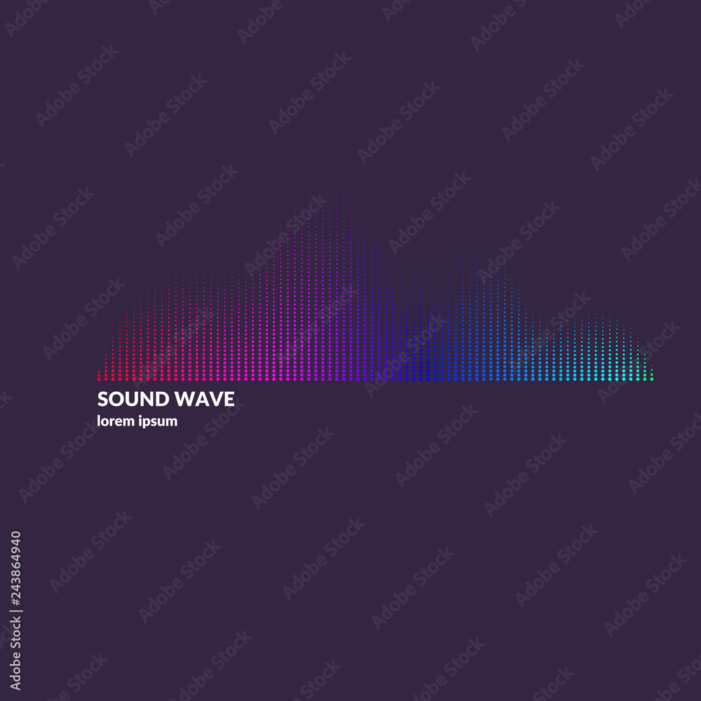 Sound wave equalizer. Vector illustration on dark background Stock ...