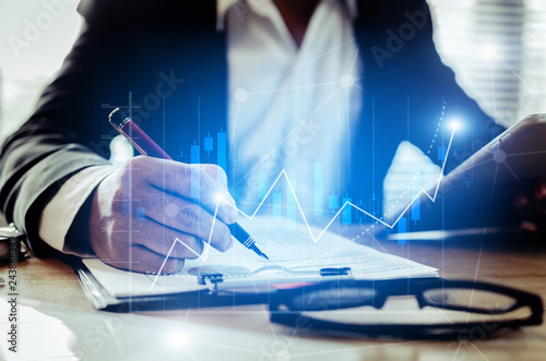Investor Or Accountant Analysis On Financial Reports With Mobile - 