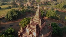 Sunrise Old Bagan, Sunet Pagan Pagoda Temple Of Bagan Myanamar